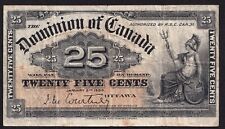 1900 Dominion of Canada 25c Shinplaster Note Courtney