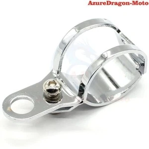 Chrome 35-39mm Motorcycle Turn Signal Mount Brackets Fork Clamps For Harley AU - Picture 1 of 10