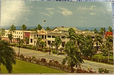 Grand Pacific Hotel City of Suva Fiji Color Lithograph Postcard Unposted Trees - Image 1 of 3