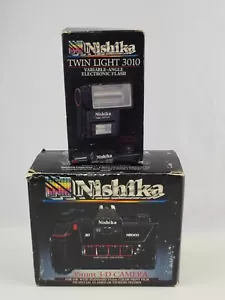 Nuova scatola aperta Nishika N8000 3D 35 mm fotocamera pellicola con doppia luce flash come nuova pulita! - Foto 1 di 10