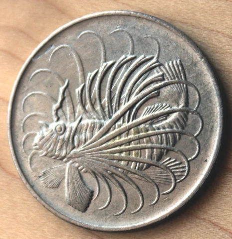 1974 Singapore 50 Cents Lion Fish Cover