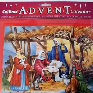 Adventskalender Krippe Jesuskind 3 Weise Männer 9"x 8" Made in England - Bild 1 von 2
