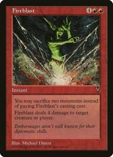 1X Fireblast - Visions - Spanish, Damaged MTG CARD