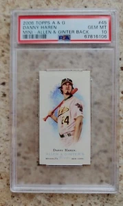 2006 POP 1 RARE TOPPS ALLEN & GINTER MINI A&G BACK #45 DANNY HAREN SP PSA 10 GEM - Picture 1 of 3