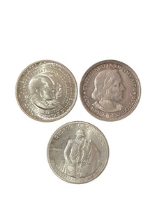 3 USA Silver Half Dollar coins - George Washington, Colombian Expo - Picture 1 of 7