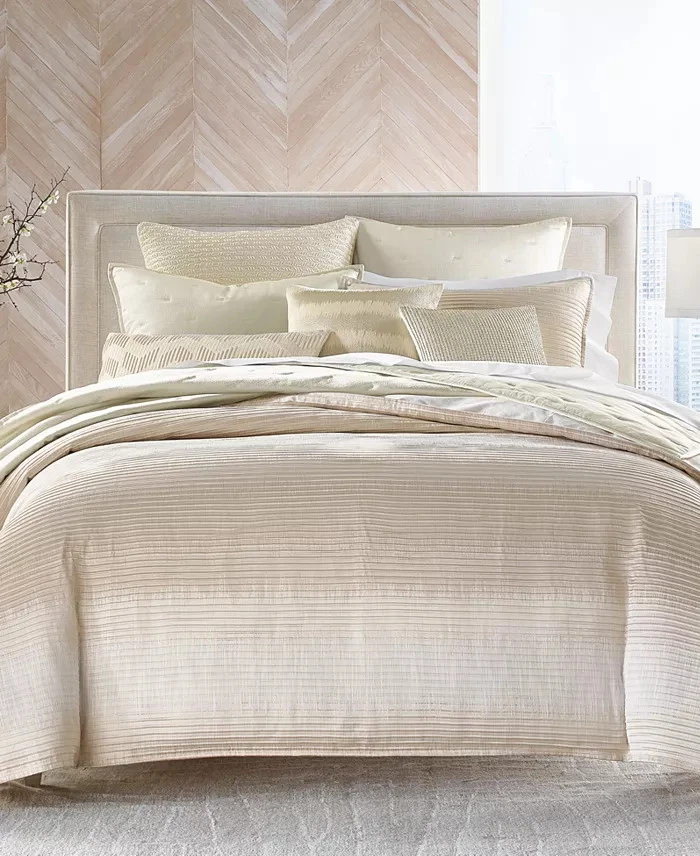 Hotel Collection Ikat Stripe Comforter, Full/Queen - Cream - Image 1 of 1