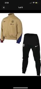 Sz XXL Nike Dri-FIT 2024-25 FC Barcelona Track Suit Gold Black Pants FN9452-717 - Picture 1 of 14