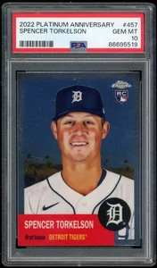 2022 Topps Chrome Platinum Anniversary #457 Spencer Torkelson rookie PSA 10 - Foto 1 di 2