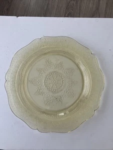 Federal Glas Patrizier Speiche Speiseteller 11" Bernstein Gelb Vertiefung Glas - Bild 1 von 4