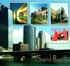 Grand Rapids West Michigan River Bridge Ford Van Andel Museum DeVose Pl Postcard - Picture 1 of 4