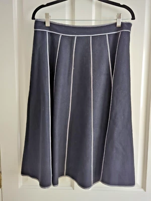 John Lewis black & grey wool panel skirt. Fully lined. Size 14. - Image 1 of 4