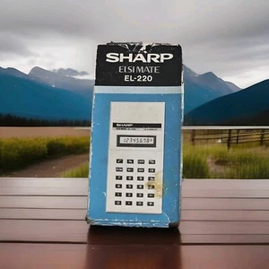 VINTAGE SHARP ELSI MATE EL-220 TASCHENRECHNER MIT OVP - GETESTET SCHULE MATHEHILFE - Bild 1 von 5