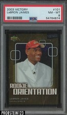 2003-04 Upper Deck Victory #101 LeBron James Cavaliers RC Rookie PSA 8 NM-MT