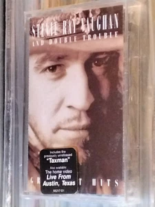 STEVIE RAY VAUGHAN & DOUBLE TROUBLE GREATEST HITS TAPE USA HYPE STICKER SEALED - Picture 1 of 4