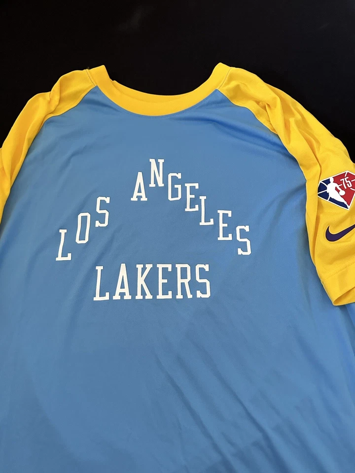 Nike LA Los Angeles Lakers NBA Team Issued Game Shirt 75th Mens L DA9572-462