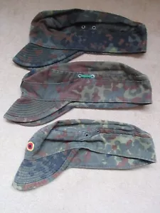 3 German Army Camouflage Flecktarn Caps, Small Size 53/ 58 - Picture 1 of 19