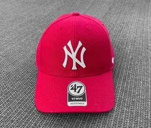 New York Yankees '47 Brand MVP Hat Adjustable Strap Red Baseball Hat - Picture 1 of 5