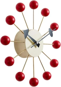 Contemporary Retro Multicolored George Nelson Ball Wall Clock – Modern Vintage - Picture 1 of 60