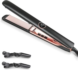 Hair Straightener, 1.2 Inch Flat Iron Hair Straightener and Curler 2 in 1, Profe - Picture 1 of 9