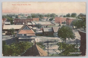 Benton Arkansas, Aerial View, 1908 Handcolored Hendrix Studio Postcard - Picture 1 of 2