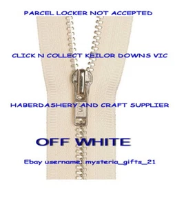 CLOSED END TROUSER METAL TEETH ZIPPER/ZIP SIZE*12CM-20CM OFF WHITE 103 BIRCH - Picture 1 of 1