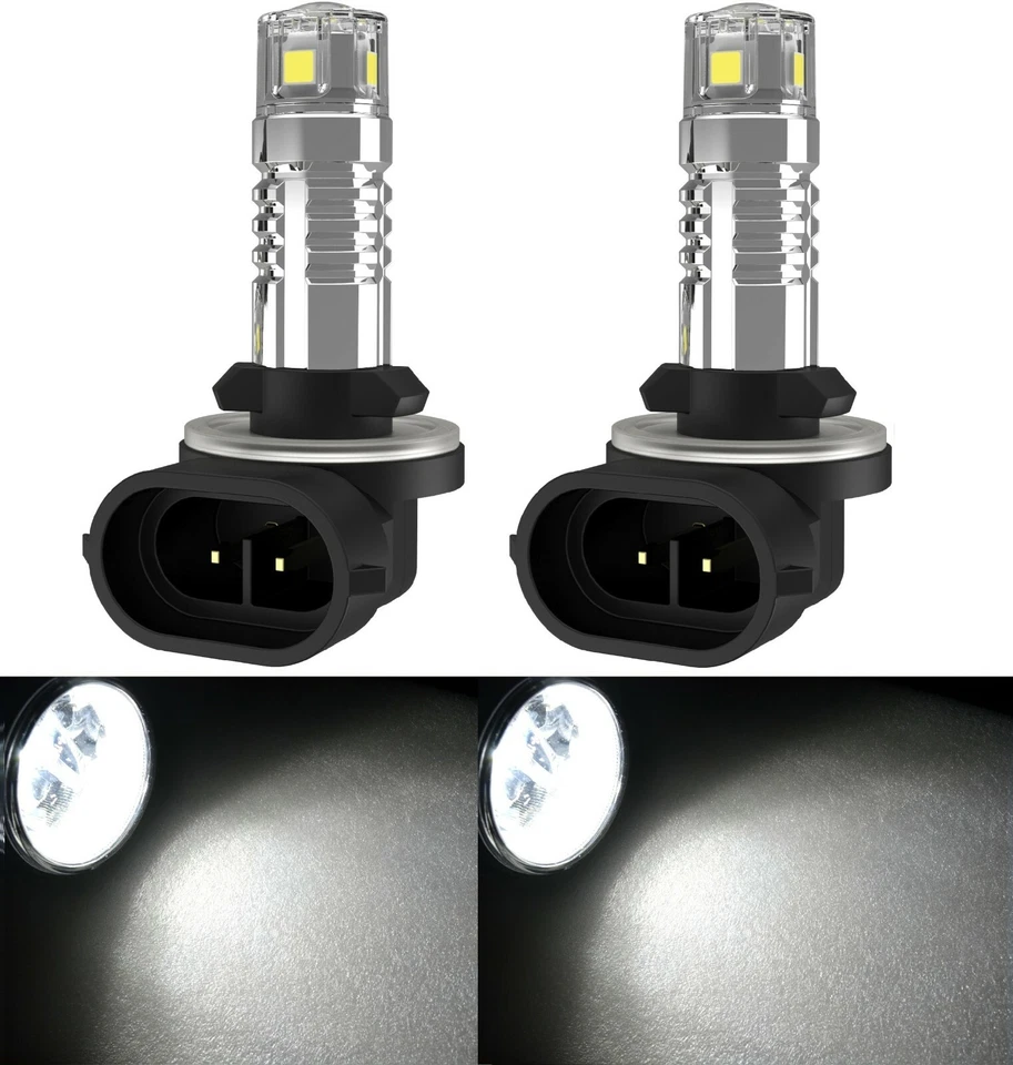 LED 20W 881 H27 White 5000K Two Bulbs Head Light Replacement Lamp Fit Snowmobile - Image 1 of 4