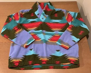Vintage 90’s Little Big Horn Shirt Co Aztec Pullover Chinella Fleece Mens Sz L - Picture 1 of 7