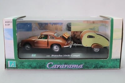 LE7819 CARARAMA HONGWELL 147 1/43 Voiture Porsche 356B Coupe & caravane 1985 - Photo 1/3