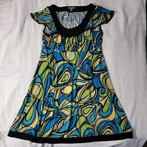 Apt. 9 Damen mehrfarbig Paisley Flügelärmel A-Linie Midikleid Größe Large - Bild 1 von 10