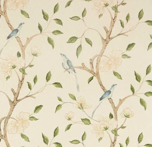 Tessuto tenda Zoffany ""STAMPA ELEONORA"" 3 METRI EVERGREEN - Miscela lino - Foto 1 di 6
