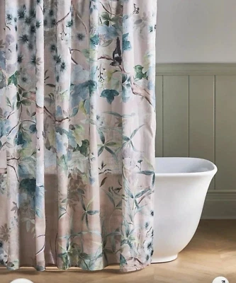 NWT Anthropologie Colliere Cotton Slub Floral Shower Curtain New 72" Square - Image 1 of 4
