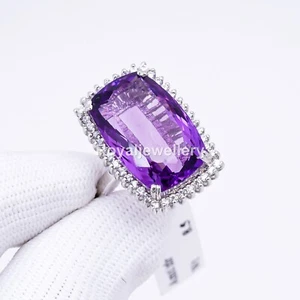 Beautiful purple Amethyst Ring 925 Sterling Silver Wedding Ring Women's Ring - Picture 1 of 3