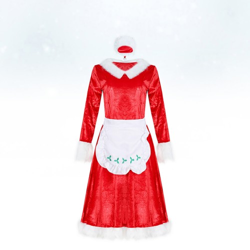 VETEMENTS Vestiti Natalizi Donna Miss Vestito Manica Lunga Babbo Natale Donna Fantasia