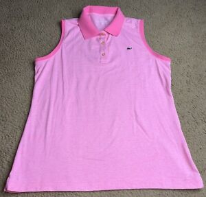 Vineyard Vines Women Sleeveless Golf Polo Shirt Medium Pink Collared