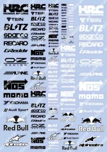 Planches sponsors divers, autocollant rc drift, rc scale decals, stickers, 1:10 - Afbeelding 1 van 1
