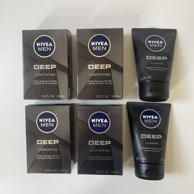 Lote de 6 Nivea Hombres Limpieza Profunda Barba y Jabón Facial Después del Afeitado Vainilla Bourbon Foto 1 de 4