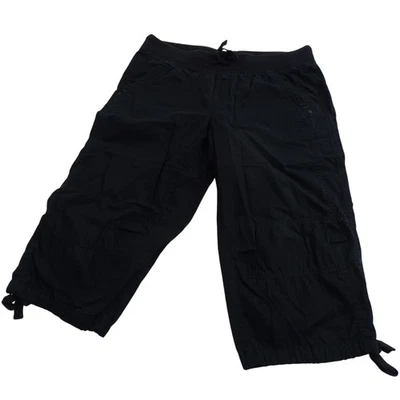 Faded Glory Black Utility Capri Pants  Women Size 10 Organic Cotton Blend  - Image 1 of 4