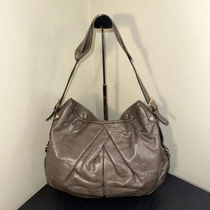 Gianni Bini Taupe Hobo Shoulder Bag Large Animal Snake Gold Hardware - Picture 1 of 16