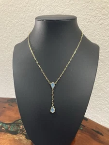 Kendra Scott Camry Y Strand Indigo Watercolor Illusion Gold Necklace NWT - Picture 1 of 4