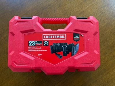 Juego de enchufes de impacto profundo Craftsman Deep 23 piezas SAE y unidad métrica de 1/2 pulgada Foto 1 de 4