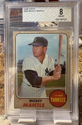 Mickey Mantle Yankees 1968 Topps #280 en muy buena condición 8 casi nuevo como nuevo Beckett Foto 1 de 2