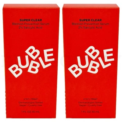 Bubble Skincare Super Clear Blemish Prevention Serum 1oz Lot of 2 - Image 1 of 4
