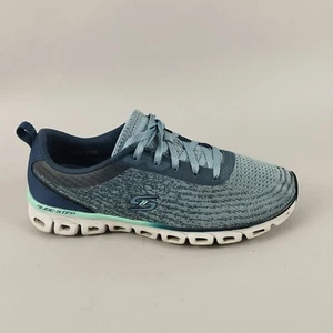 Skechers Trainers Womens 6 Blue Mesh Lace Up Comfort Running Walking Glide Step - Picture 1 of 14