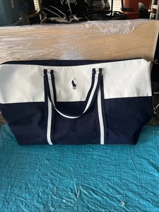 Polo Ralph Lauren Fragrances Tote Bag / 23”x15” / Blau & Weiß - Bild 1 von 5