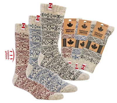 SOCKS4FUN ® THERMO-Wollsocken 80% Wolle "Canadian Socks" vollplüsch-gefüttert, weich + warm