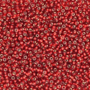 Cuentas de semillas de vidrio forradas de plata roja checa 12/0 - Imagen 1 de 1