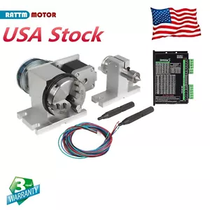 〖USA〗 Rotary A Axis 4th axis K11-65mm 4:1 Dividing Head with Nema17 Motor Driver - Picture 1 of 15