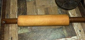 Antiguo Rodillo Primitivo Madera, Mango Con Agujero Gran Pátina Gran Casa de Campo 16.5 - Imagen 1 de 4