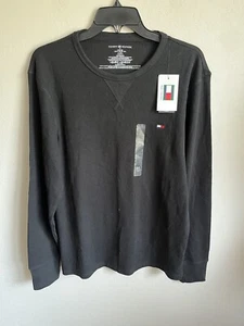 Men’s NWT Black Tommy Hilfiger Long Sleeve Thermal Shirt Size M - Picture 1 of 5