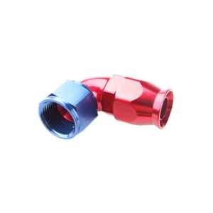 AN12 AN -12 90 DEGREE REUSABLE SWIVEL PTFE HOSE END FITTING FULL FLOW RED/BLUE - Picture 1 of 4
